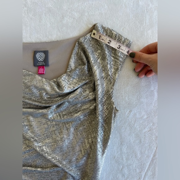 Vince Camuto silver metallic cowl neck dress - Picture 7 of 8